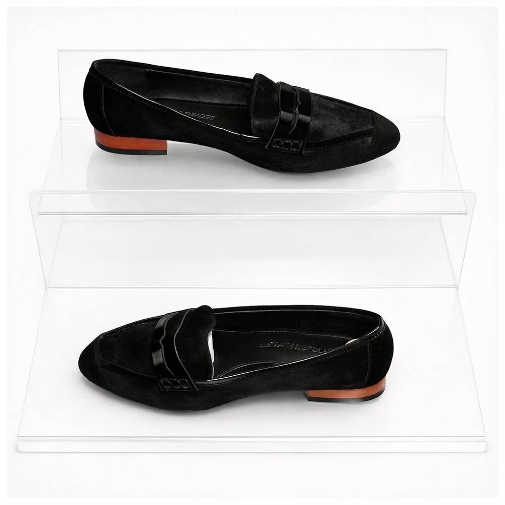 REBECCA MINKOFF Black Fur Dyed Loafers Size 7M